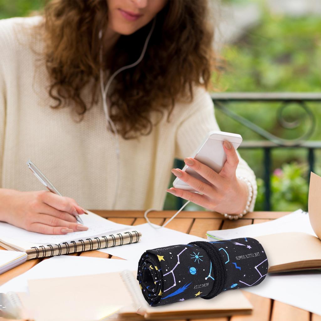 Складной пенал для карандашей, держатель для ручек, холщовая упаковка, сумки-органайзер, пенал, школьный пенал, чехол