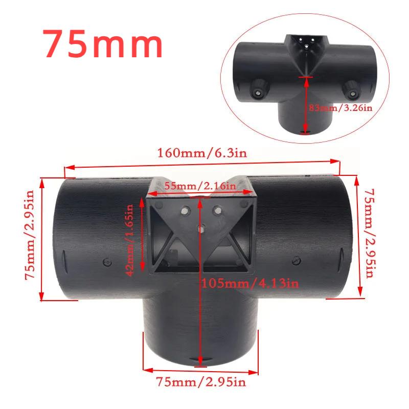 60mm/75mm Air Heater Outlet 3 Way Air Ducting Pipe Exhaust Connector Joint+Adjustable Valve Flap for Eberspacher Webasto Diesel