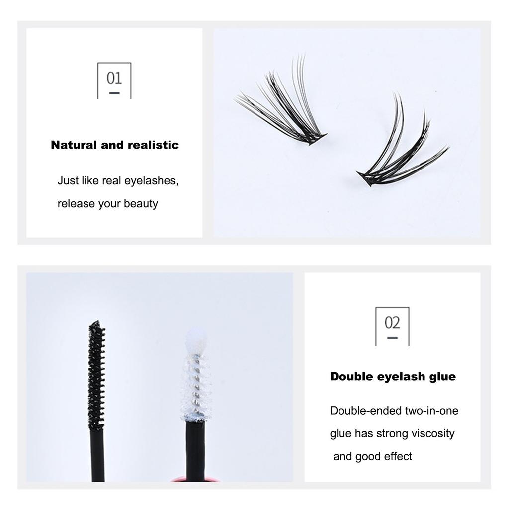 Набор накладных ресниц, сегментированные ресницы густые трехмерные длинные и удобные DIY большой емкости набор 1 мл