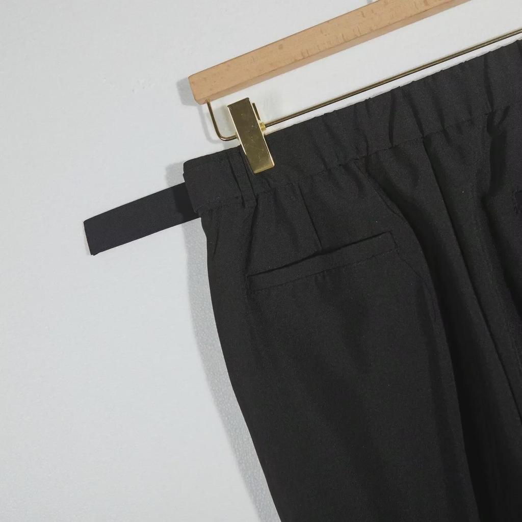 Men's Casual Loose Fit High-Waist Suit Pants - Spring & Autumn, Italian-Style, Nine-Point Length