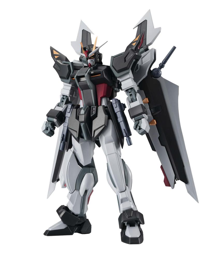 TAMASHII NATIONS ROBOT Spirits Mobile Suit Gundam SEED Strike Noir Gundam 125mm Painted Movable Figure C.E.73 -STARGAZER- GAT-X105E+AQM/E-X09S Ver.