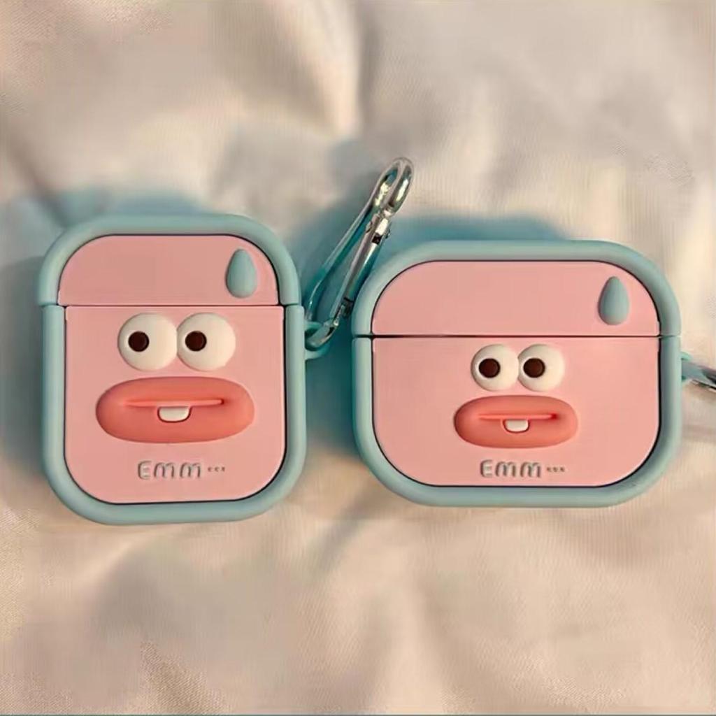Милый забавный чехол для наушников AirPods AirPod 2 3, прозрачный чехол с мультяшным рисунком и кольцом для ключей, мягкий силиконовый чехол для AirPods Pro