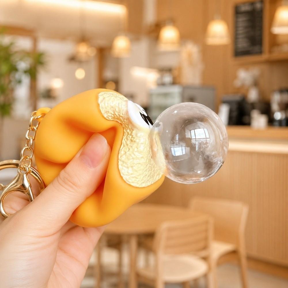 Dessert Shape Bubble Squeeze Keychain Bubble Blowing Food Fidget Toy Decompression Toy Kids Adults