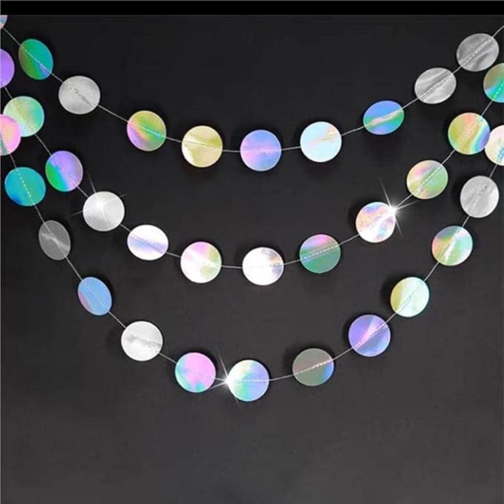 8 шт. фон подвесной переливающийся серебряный глиттер круг точки бумажная гирлянда серпантин украшение для вечеринки баннер на день рождения свадьба детский душ помолвка
