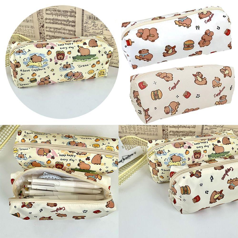 Capybara Stationery Bag Large Capacity Pencil Case Cute Pen Bag  Students