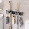 Multi-Purpose Hooks Mop Rack Wall-Mounted Mop Storage Box Broom Hanger Hook Bathroom Waterproof Wall Aluminum Alloy Bore Hook