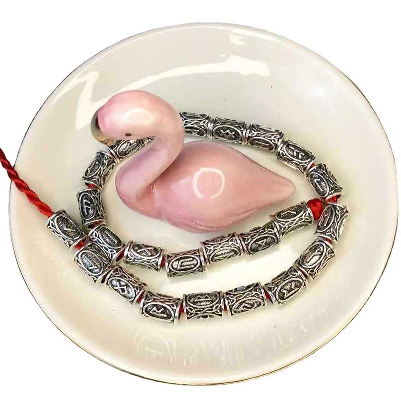 24 шт., набор рун викингов, свободные бусины-разделители для волос, косички, украшения своими руками