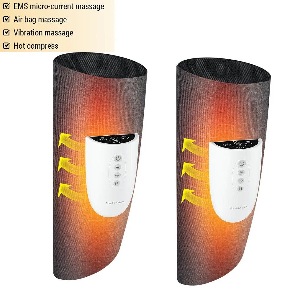 EMS массажер для голени и бедра с подогревом, прессотерапия ног, воздушная прессотерапия, реабилитация мышц стопы, физиотерапия, кровообращение, сангвиник Джамбе