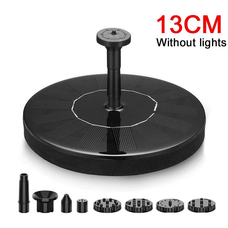 Цветной 7-светодиодный солнечный фонтан, солнечный вращающийся фонтан, 3 Вт, 6 насадок, водяной насос, для улицы, для птичьей поилки, для сада, плавающий, DIY, цистерна