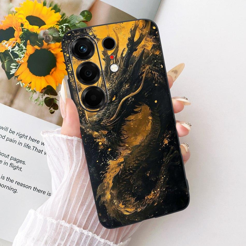 For Tecno Camon 50 4G CN5 Cool Dragon Tiger Pattern Phone Case For Tecno Camon50 4G Black Silicone Soft Covers Bumpers