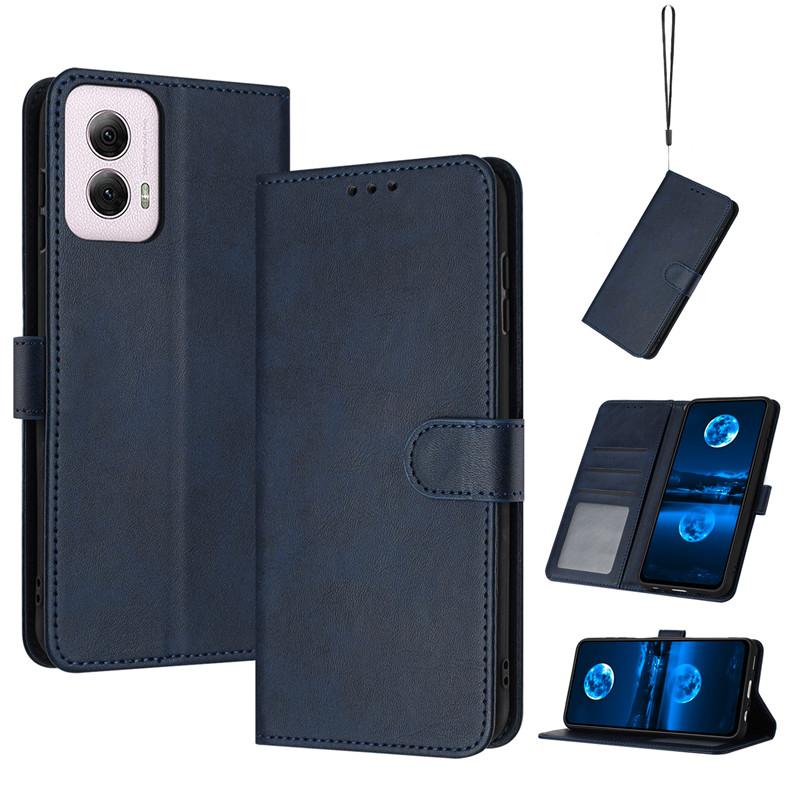 Magnetic Flip Cover Leather Case For Motorola MOTO G85 G64 G54 Power E14 G04s G14 G24 G34 5G Solid Color Skin Feel Wallet Bags