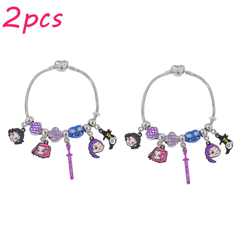 Cute KPop Demon Hunters Cartoon Bracelet Rumi Zoey Mira Crow Tiger Fashion Accessory for Girls Women Gift