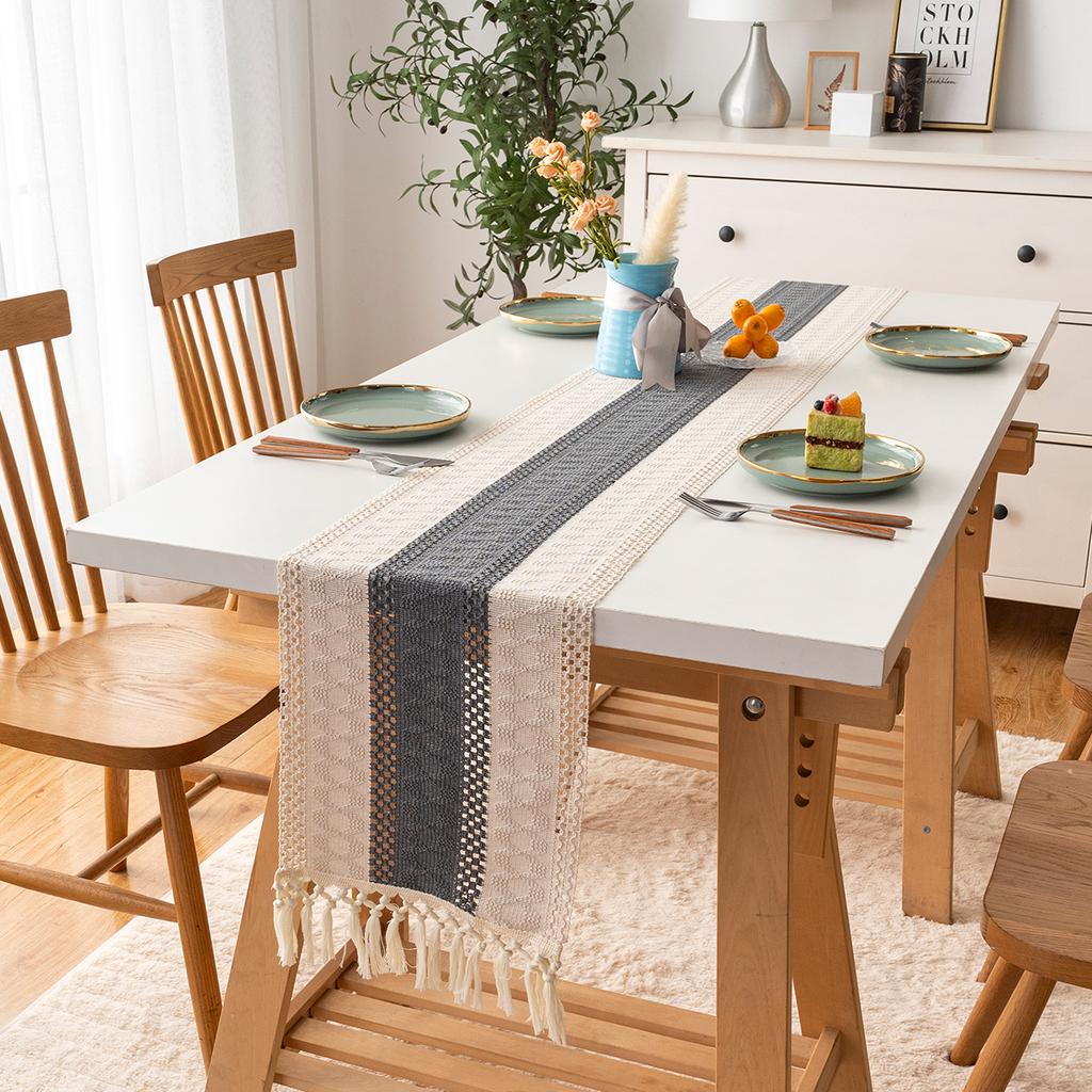 Богемный Рустикальный Свадебный Декор Скатерть из Хлопка и Льна для Свадебного Ужина или Девичника