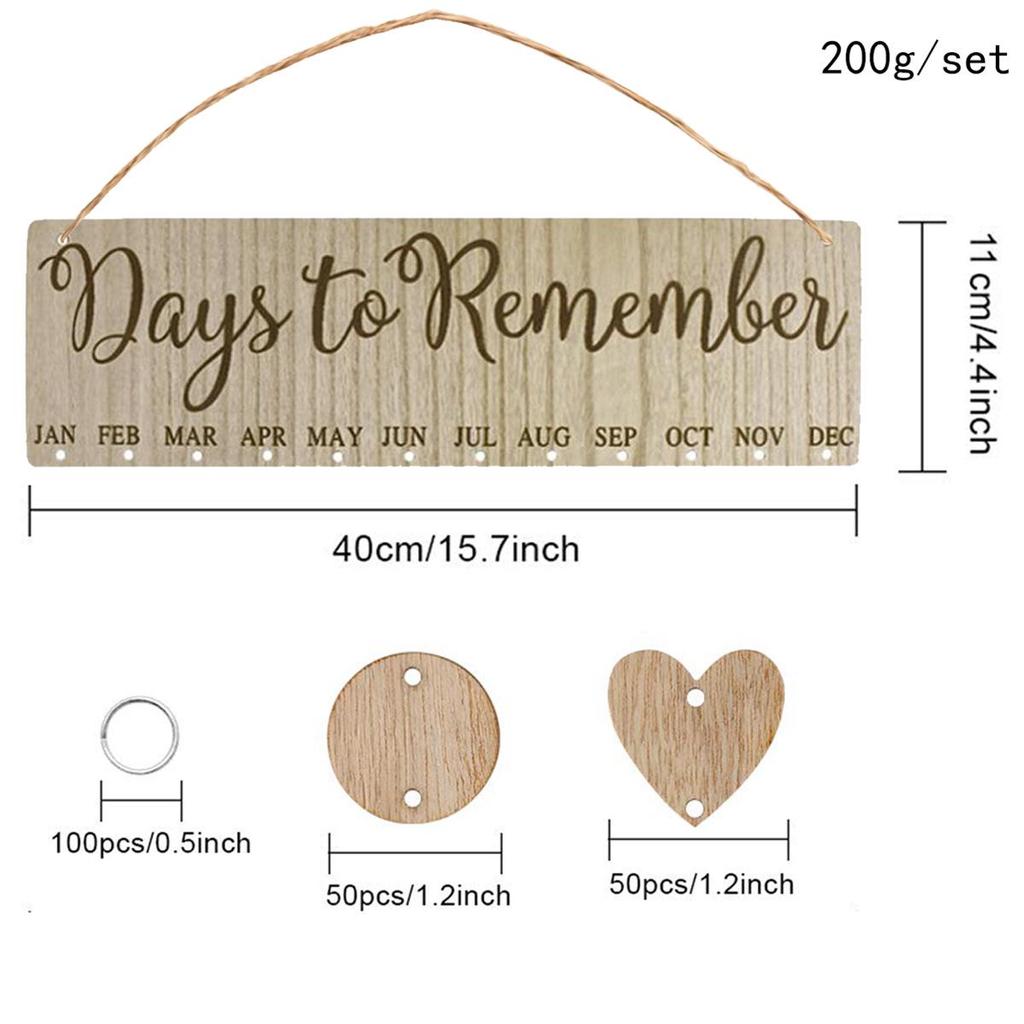 Wooden Holiday & Birthday Calendar Hanging Tags