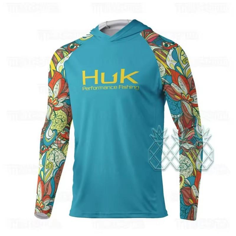 Mens Long Sleeve Fishing Shirt With Hood UV Protection Quick Dry Breathable Outdoor Sportswear Summer Fall