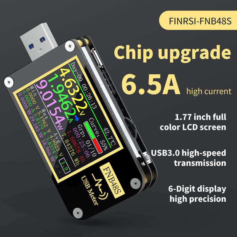 FNB48S PD триггер Вольтметр амперметр Ток и Вольтметр USB тестер QC4 + PD3.0 2.0 PPS протокол быстрой зарядки тест емкости