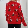 Women Christmas Sweater Christmas Socks Hat Pattern Sweater Warm Knitted Sweater