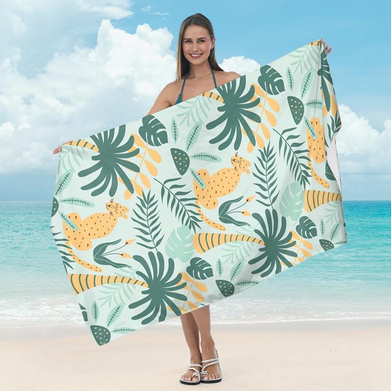 Ultrafine Microfiber Beach Towel Adults Quick-Dry Swim With Digital Print Lightweight Absorbent Bath Pool Sea Travel Yoga