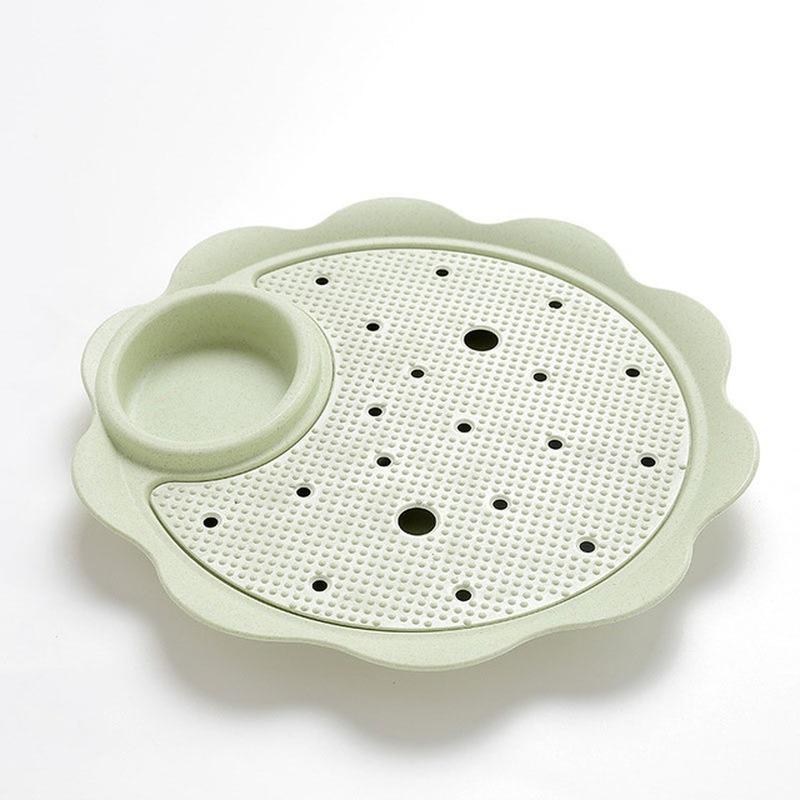 Двухслойная обеденная тарелка в форме цветка Блюдо для клецок Поднос для суши Дренируемая обеденная тарелка для клецок