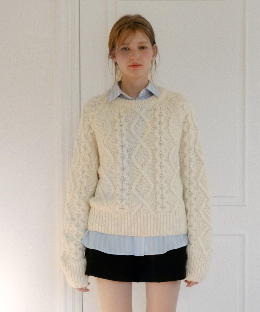 LETTERA [Unisex] Heavywool Alpaca Fisherman Knit_6Colors