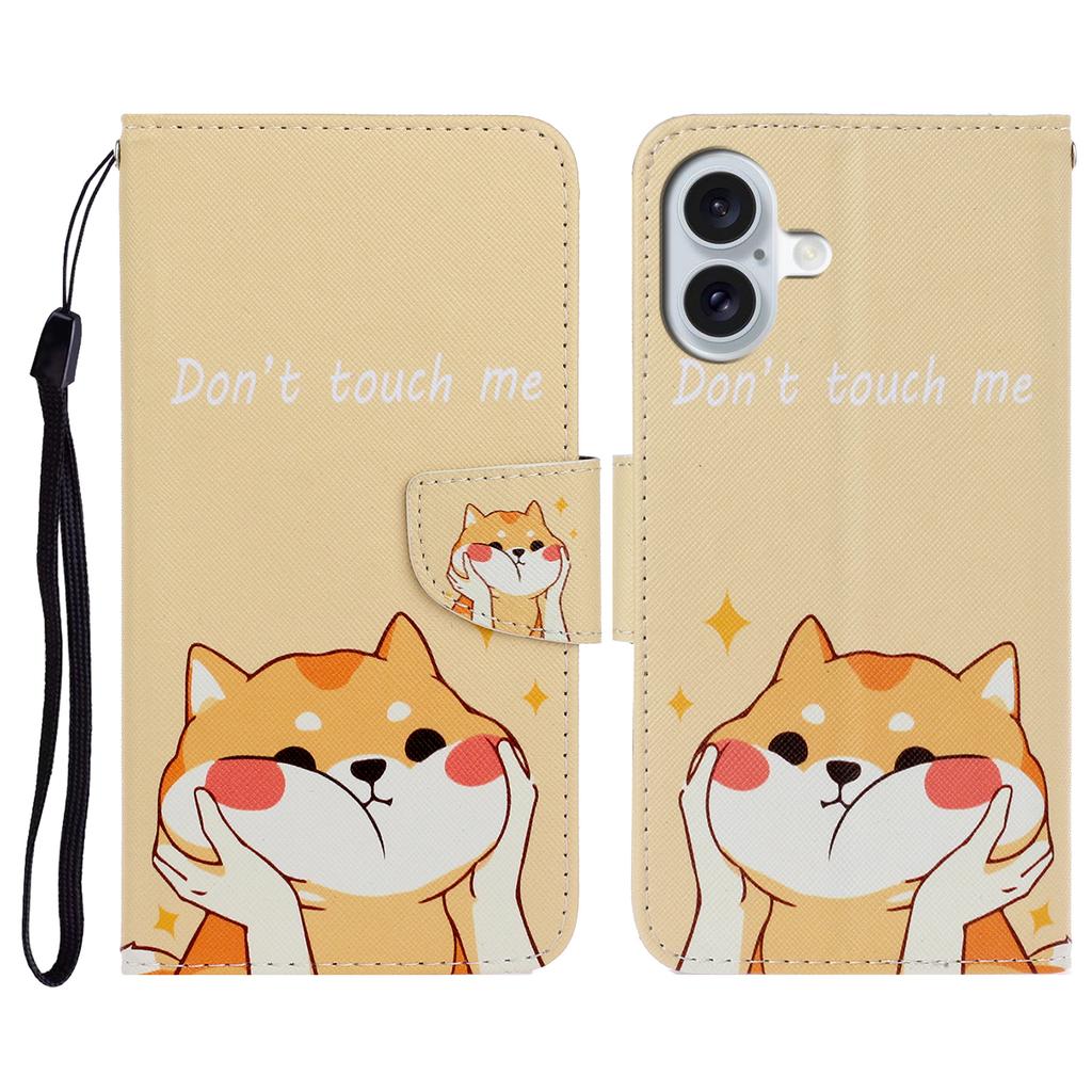 Для iPhone 16 чехол с рисунком, защитный кожаный чехол-книжка с принтом - Маленький леопард