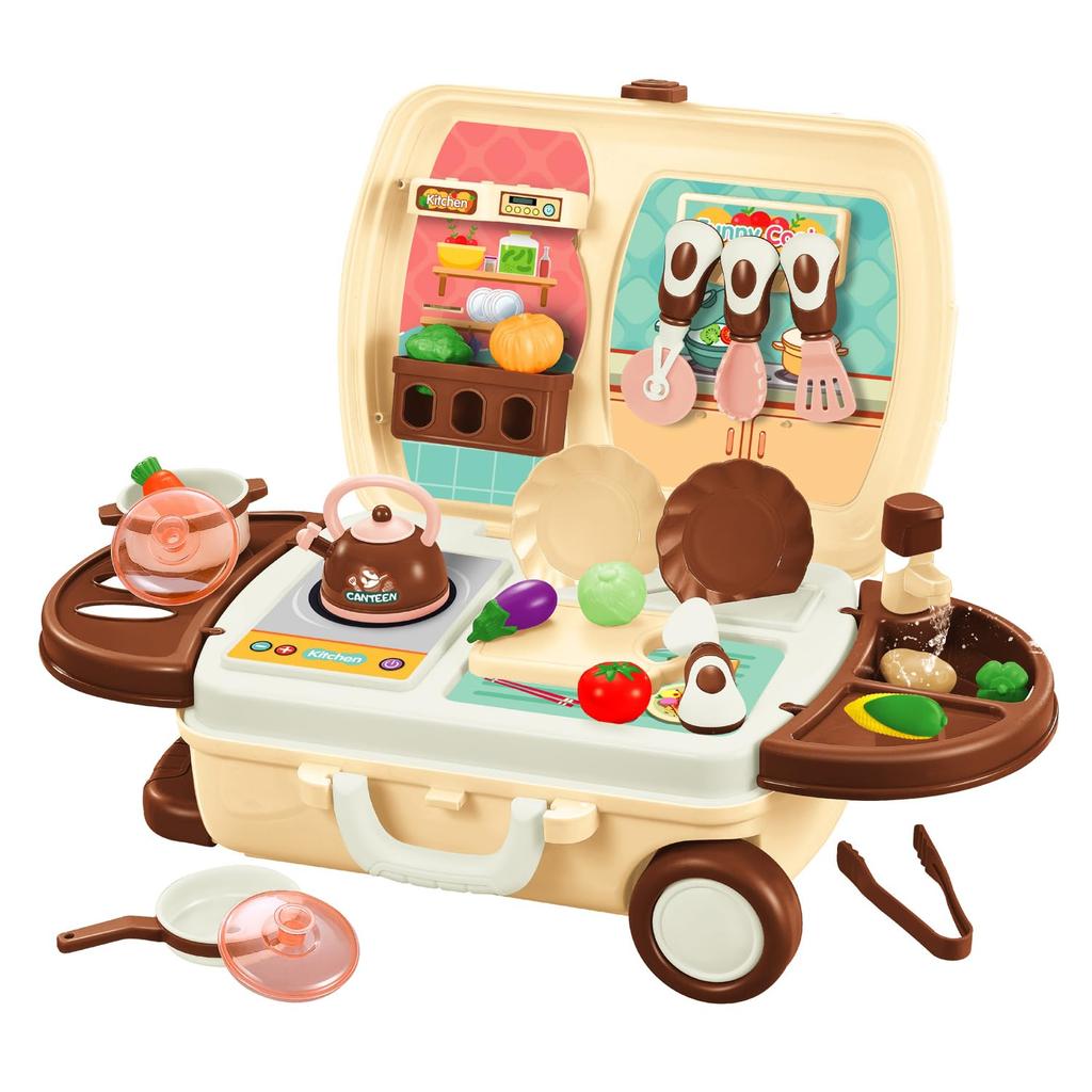 Iwaya i MINI KITCHEN Carry Case Kitchen Set, ST Mark Certified, Ages 3 and Up, Role Play