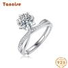 Tancise Classic 925 Sterling Silver Moissanite Ring Ladies Jewelry Wedding Promise Party Gift