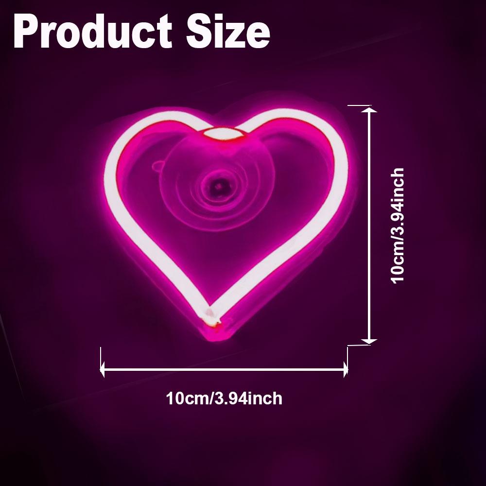 Car LED Window Lights Interior Decoration Lights Glowing Heart Atmosphere Lights USB Wiring Car Modification Neon Car Decoration