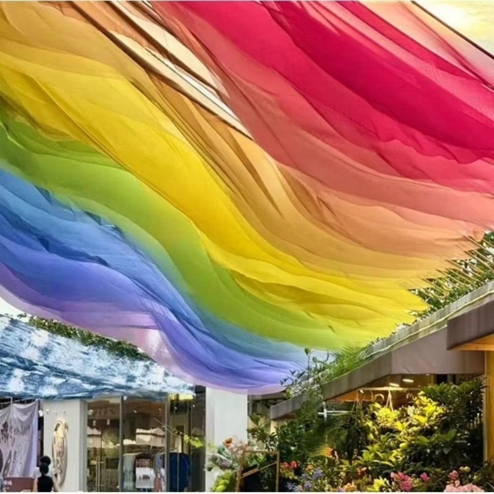 10Meter Long Wave Gauze Curtain Translucent Yarn Hanging Sash Decor Hotel Decoration