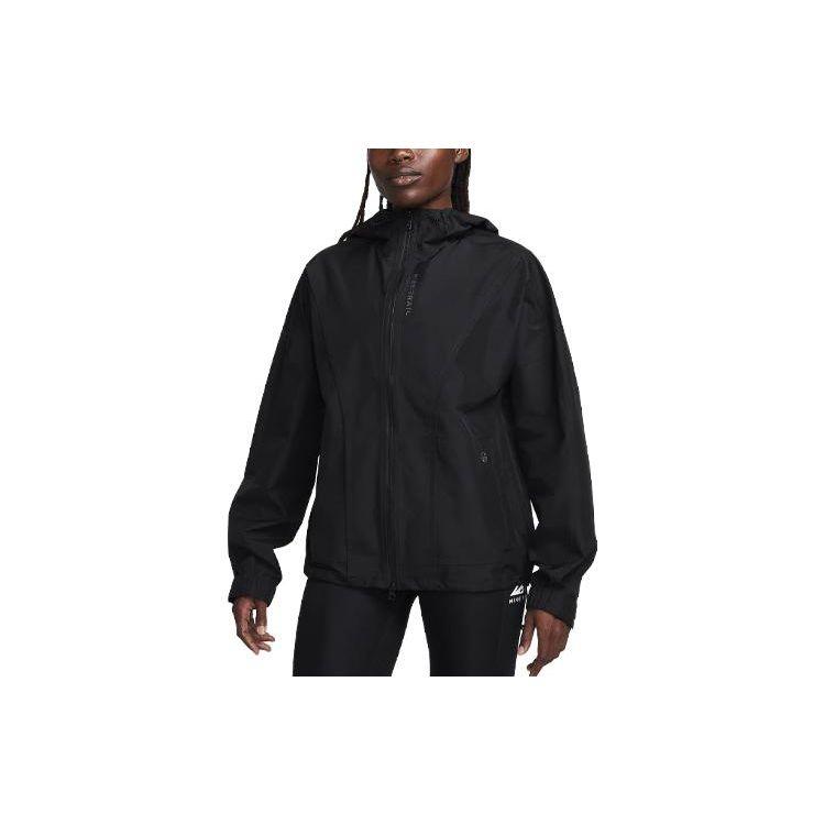 Nike Trail Gore-Tex Infinium Embroidered Logo Hooded Casual Jacket Women Outerwear Black FB7642-010