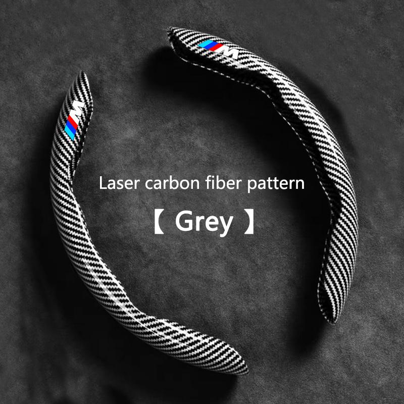 2Pcs Carbon Fiber Car Steering Wheel Non-slip Cover Protective For BMW M Emblem E46 E36 E34 F10 E90 F30 E60 F30 E53 E30 E92 E87 AR2