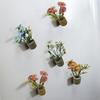 Artificial Flower Cork Pot Refrigerator Magnet DIY Home Office Kitchen Locker Fridge 3D