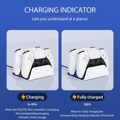 Зарядная станция-подставка для PS5, док-станция для контроллера со светодиодами, подставка для геймпада для PlayStation 5 DualSense Controller