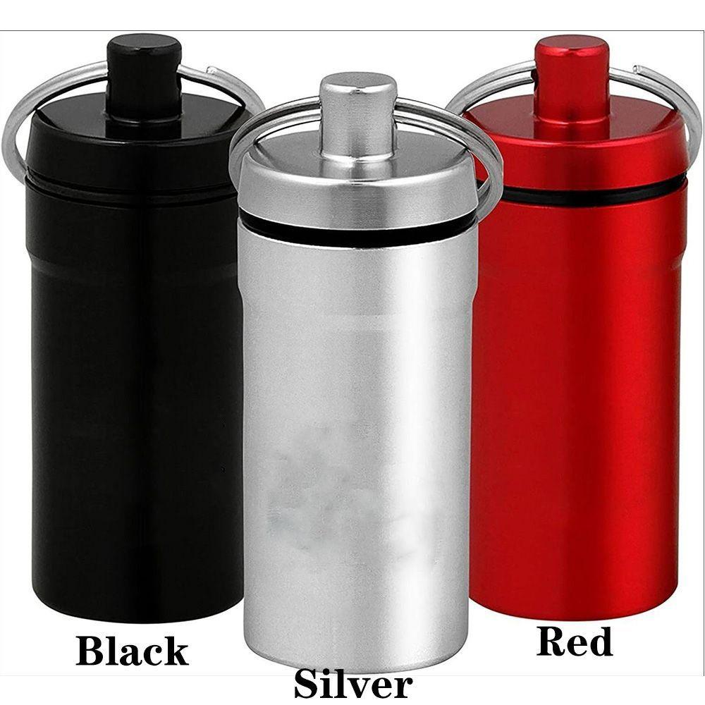 EDC Sealed Aluminum Outdoor Pill Box Medicine Keyring Keychain Bottle Holder Container