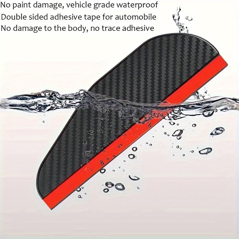 2pcs Car Rearview Mirror Rain Shield, Rain Eyebrow, Thickened Carbon Fiber Texture Rearview Mirror Rain Shield