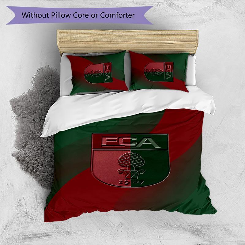 FC Augsburg FC Printed 3PCS Bedding Set Breathable Duvet Cover with Pillowcases Decorative Bed Linen for Bedroom Home