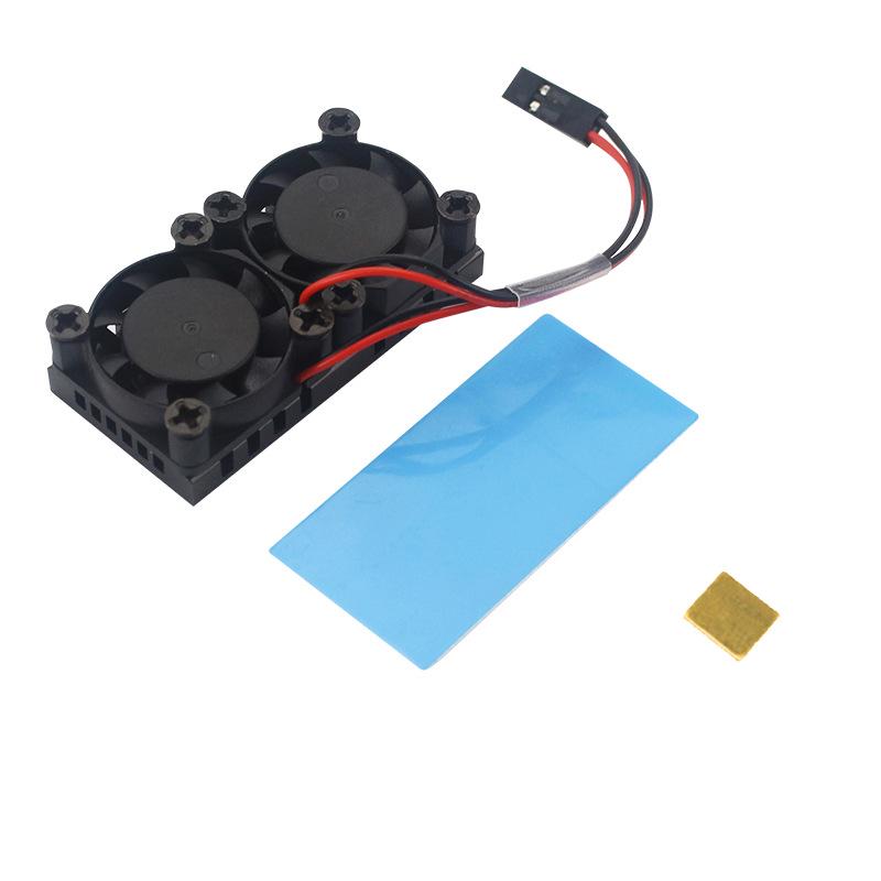 Радиатор-охладитель с двумя вентиляторами для Raspberry Pi 4B/3B+, 5В 0.3А