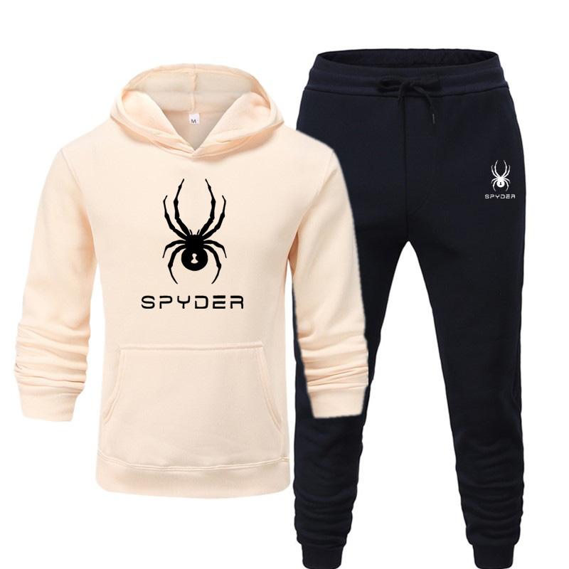 2025 Classic Leisure Set Autumn New Spider Personalized Pattern Printed Hoodie Set