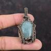 Aquamarine Pendant Copper Wire Wrapped Pendant Stylish Pendant Dainty Copper Jewelry Genuine Gemstone Pendant Handmade Jewelry Gift For Her