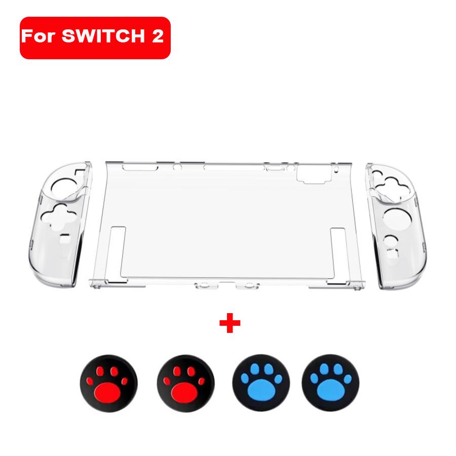 Dockable Clear Hard Switch 2 Case 3In1 Protective Case Cover for Nintendo Switch 2 & Joycon Controller with Grip Cover