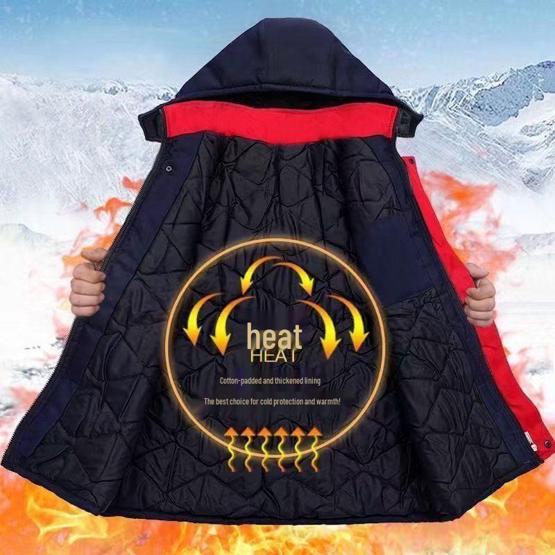 Светоотражающая зимняя рабочая одежда: Утепленная куртка из утолщенного хлопка для защиты в холодную погоду