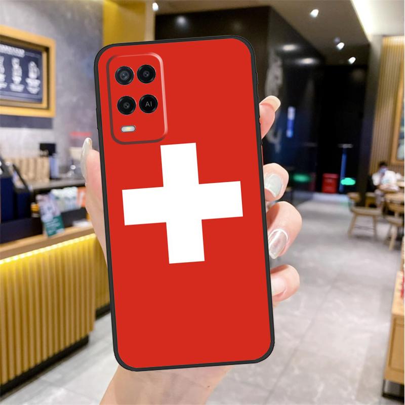 Швейцария Швейцарский флаг Чехол для Oppo A5 Pro A15 A17 A57 A77 A60 A80 A40 A18 A38 A58 A78 A98 A96 A76 A16 A94 A74 A54