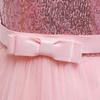 Girls Sequins Tulle Dress Sleeveless Bowknot Birthday Prom Princess Wedding Pageant Communion Party Long Ball Gown