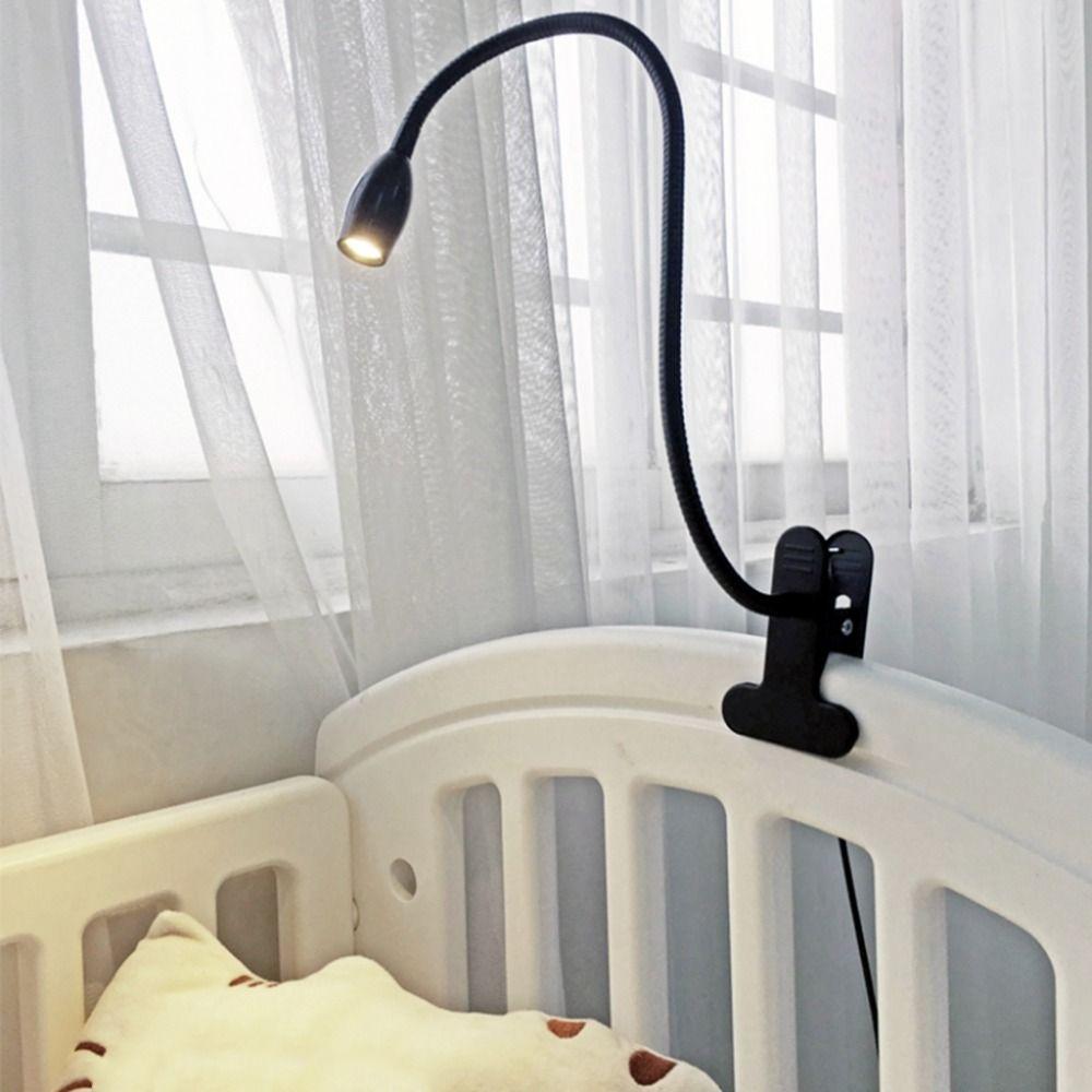 Metal Clamp Clip-on Table Lamp Flexible Gooseneck Spotlight Reading Light Book Light  Headboards