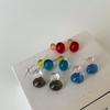 Dopamine Jelly Color Contrasting Color Resin Ball Stud Earrings Women'S Niche Personality Simple And Versatile Fashion Earrings Earrings