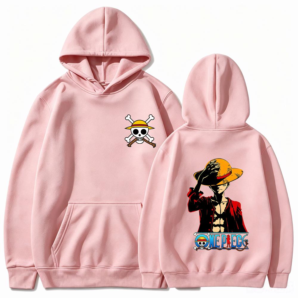 Bandai One Piece Hoodie Luffy Print Sweatshirt High Quality Fleece Pullover Warm Winter Harajuku Streetwear Top