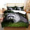 Raccoon Duvet Cover Set Cute Wild Animals Polyester Comforter Cover King Queen Size For Boy Girl Bedding Set With Pillowcase