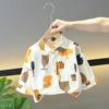 Boys Long Sleeve Plaid Button-Up Shirt for Spring and Autumn