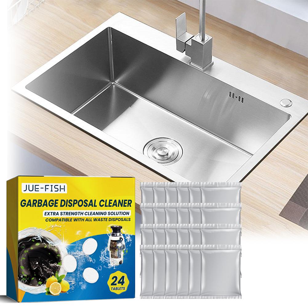 24pcs Extra-Strength Garbage Disposal Cleaner Fresh Scent Removing Residue Powerful Sink Cleaning Tablets Kitchen Utensils