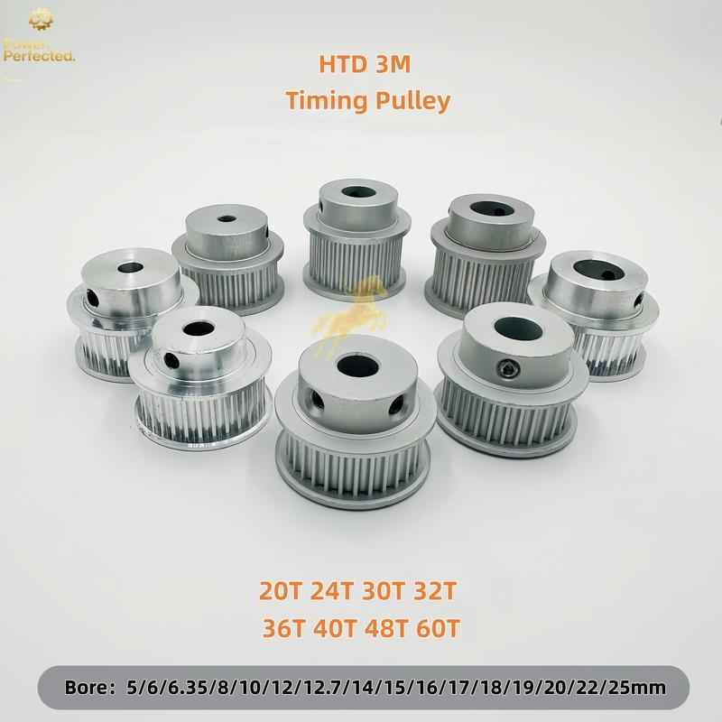 HTD 3M Synchronous Belt Pulley 20T 30T 40T 60T, Belt Width 10/15mm Timing Pulley for 3M Belt, High Precision 20 30 40 60 Teeth